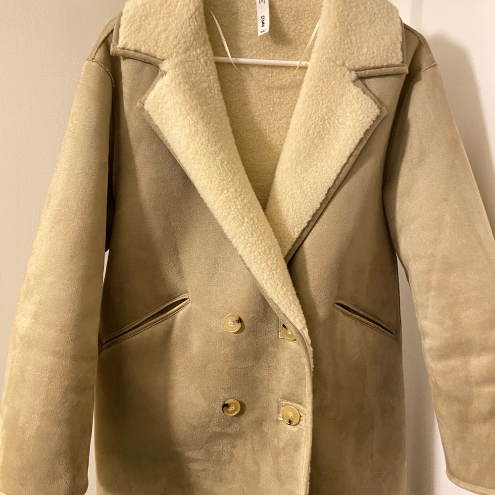 Mango faux shearling oversized coat